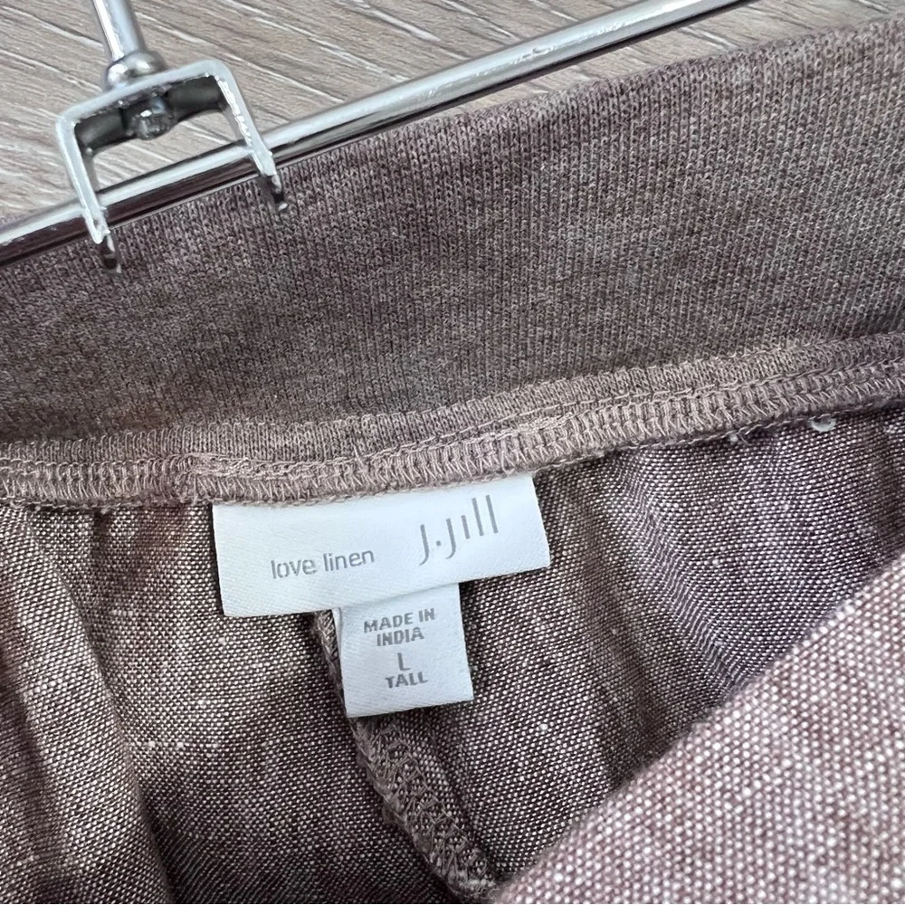 NEW J. Jill love linen beige pants w/ stretchy waist large TALL - Picture 4 of 8